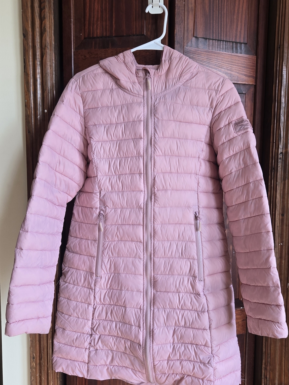 Women’s REEBOK Lightweight Hooded Puffer Coat - Pink